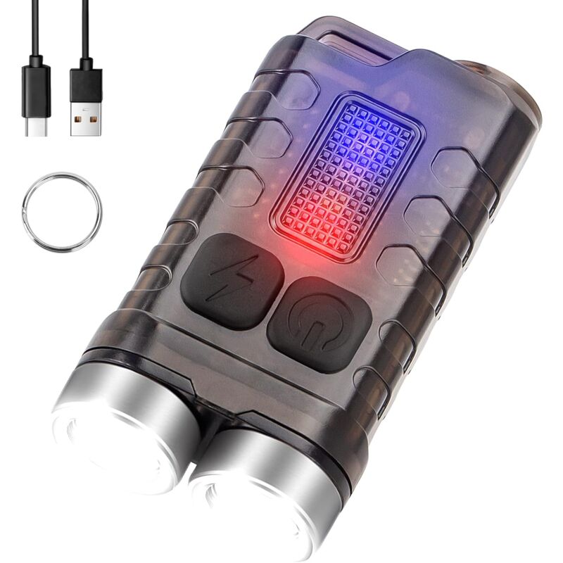 foto del prodotto fortuneville mini torcia ricaricabile a led edc 900 lumen torcia tascabile tattica super luminosa ip65 impermeabile multifunzione portatile potente