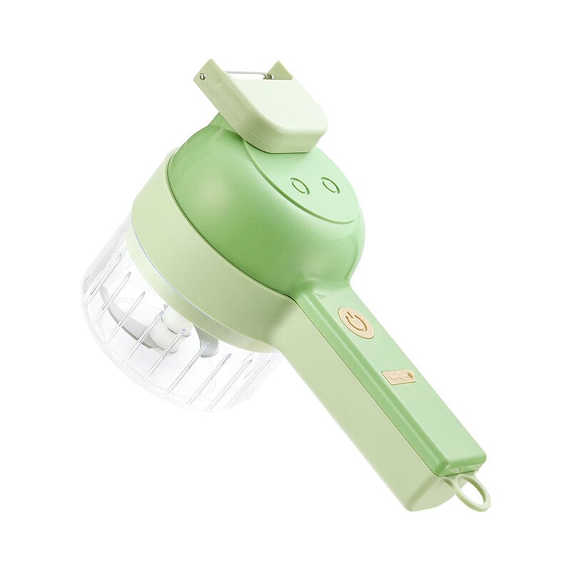 foto del prodotto fortuneville affettatrice per verdure elettrica multifunzionale 4 in 1 affettatrice per aglio schiacciatore per aglio spremere frullatore