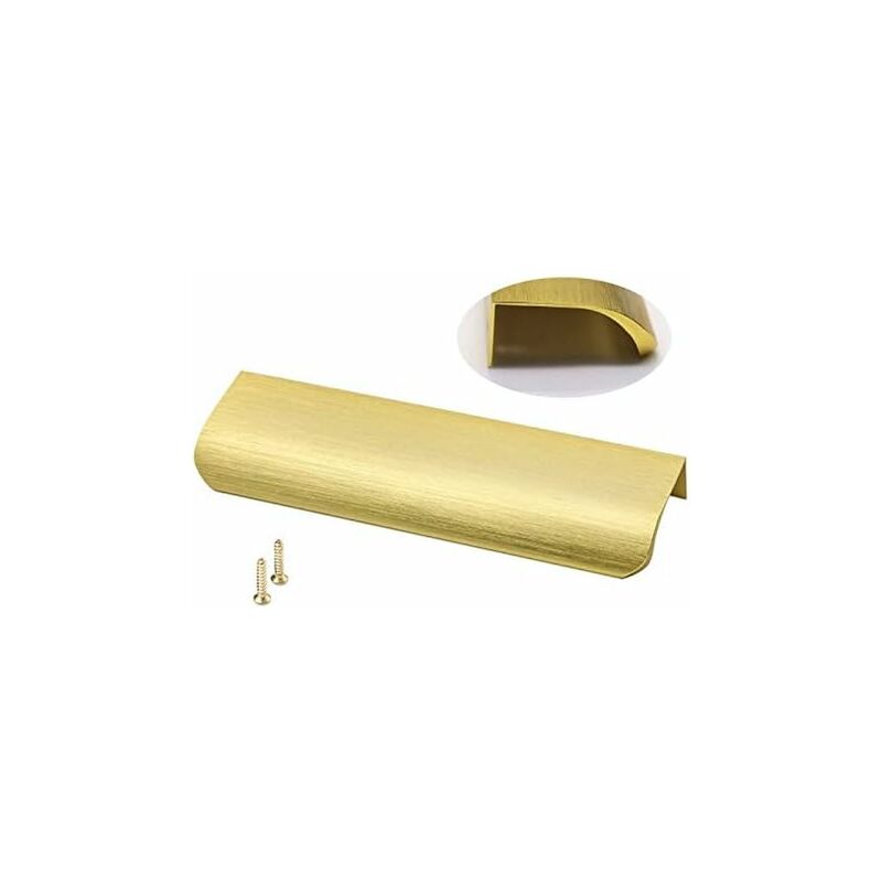 foto del prodotto fortuneville 10pcs 128mm maniglia dell armadio in oro maniglia per mobili in alluminio, maniglia della cucina moderna maniglia della porta curva