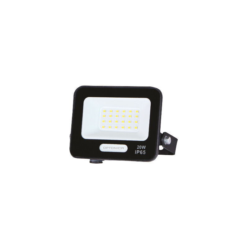 foto del prodotto proiettore led smd 20w 1800lm ip65 giorno bianco 6000k 120x112.5x27.5mm cavo corpo nero 15cm