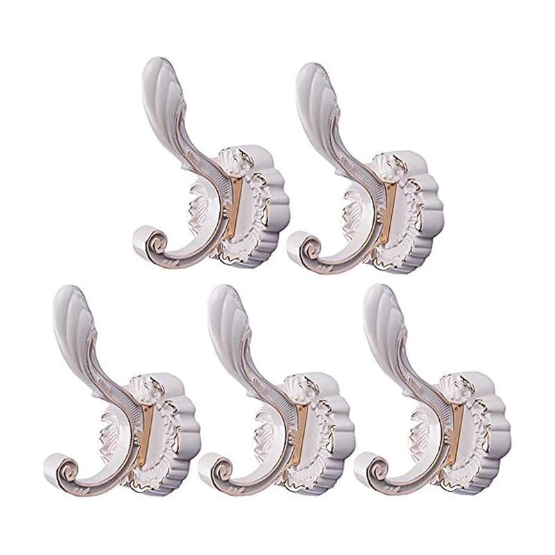 foto del prodotto ganci da parete 5 pezzi ganci appendiabiti vintage ganci per guardaroba ganci per cappelli bianco 