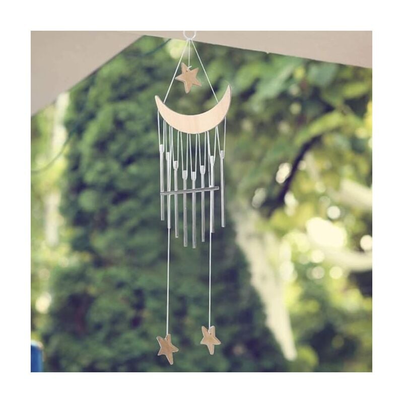 foto del prodotto fortuneville campanello a vento per esterni design elegante in metallo e legno suoni rilassanti carillon a vento di musica decorazioni per finestre