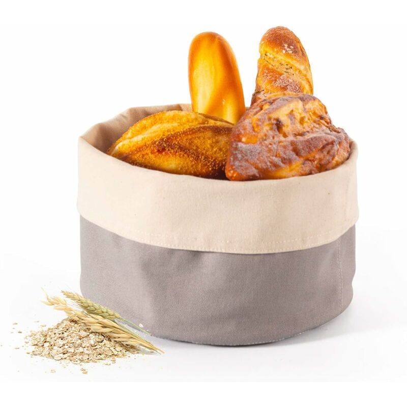 foto del prodotto fortuneville cestino per il pane in cotone borsa per la conservazione riutilizzabile durevole ed ecologica borsa per il pane per prodotti da forno,
