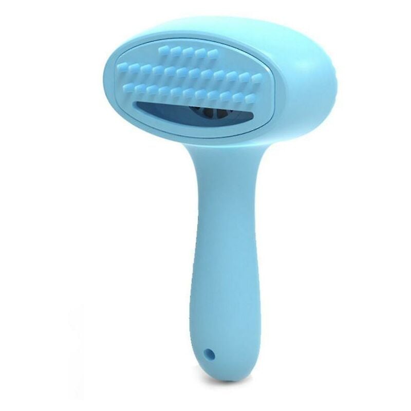 foto del prodotto spazzola per toelettatura per la rimozione dei peli degli animali domestici del gatto e del cane pettine aspirapolvere elettrico ricaricabile usb blu