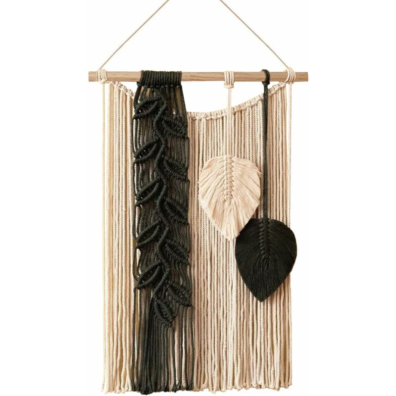 foto del prodotto fortuneville foglie macram appeso a parete boh mien decorativo chic foglia arazzo fatto a mano boh mien appeso a parete per soggiorno decorazione
