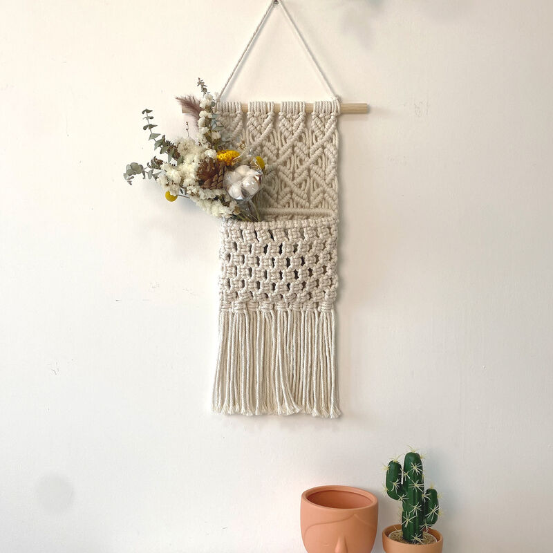 foto del prodotto fortuneville arazzo da parete chic fatto a mano in cotone intrecciato, decorazioni per la casa boh mien, arazzo tascabile per riviste, decorazione