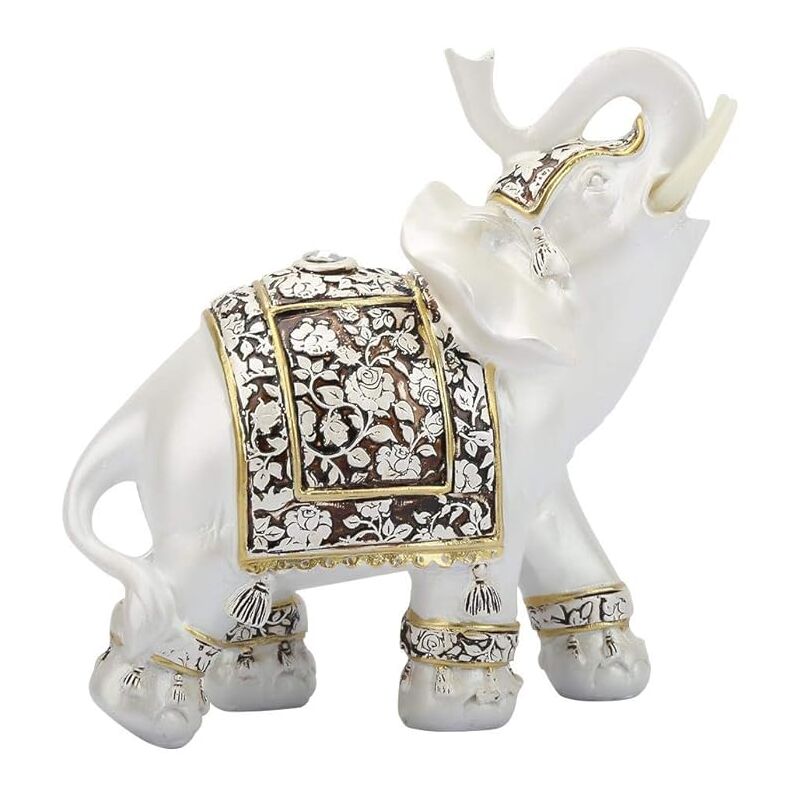 foto del prodotto squisita statua di elefante in resina modello di elefante ricchezza fortunata figura dipinta a mano decorativa per la casa soggiorno decorazioni