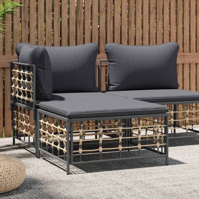 foto del prodotto furniture limited poggiapiedi da giardino con cuscino in