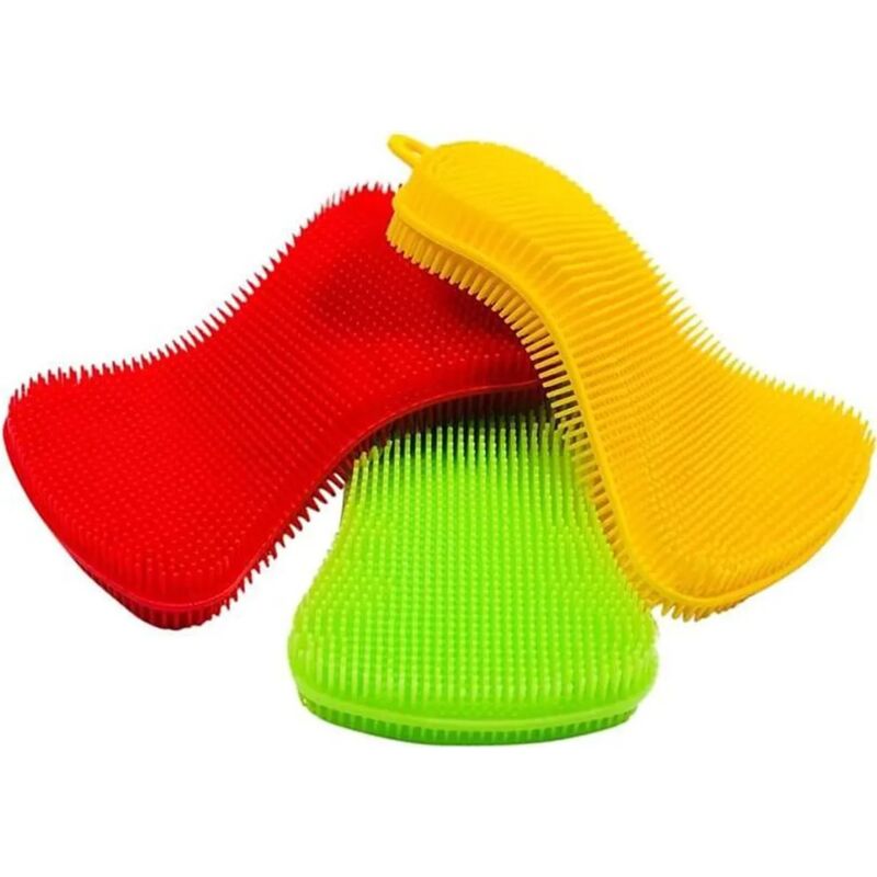 foto del prodotto fortuneville spugna in silicone, 3 pezzi spugna da cucina antibatterica in silicone per la pulizia degli utensili da cucina