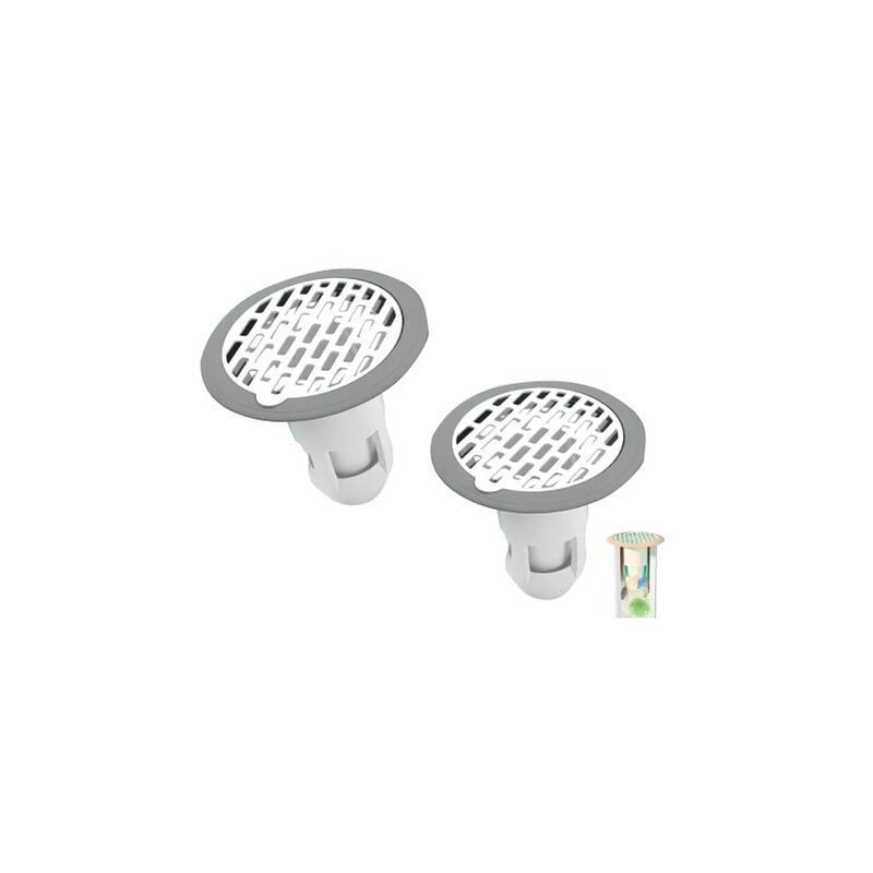 foto del prodotto fortuneville filtro per capelli doccia da 2 pezzi, protezione di scarico in abs tpr, filtro di copertura dello scarico della vasca, anti insetto