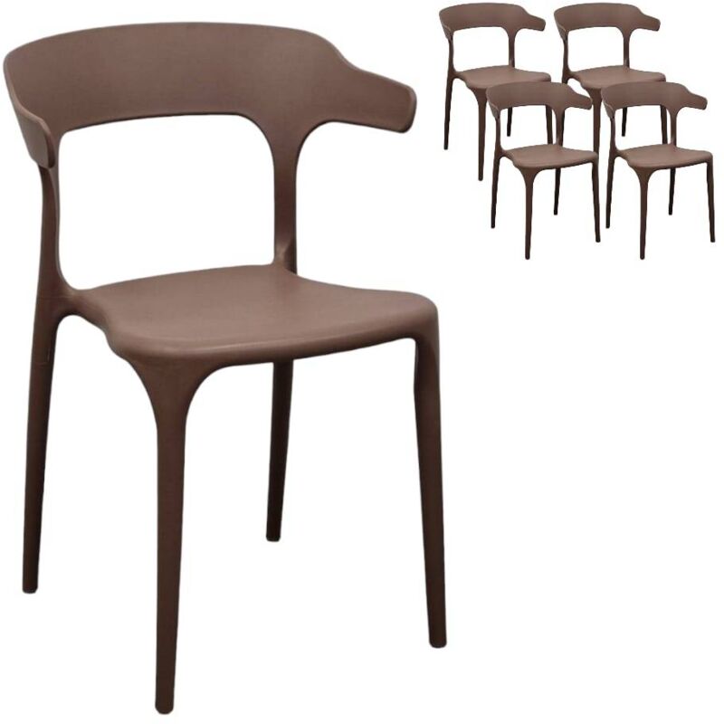 foto del prodotto sedia x4 bracciolo moderna ristorante tortora new america