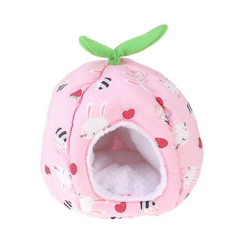 foto del prodotto caldo coniglio pet sleep cage inverno peluche pet house bed forniture per animali domestici per criceto scoiattolo rosa 