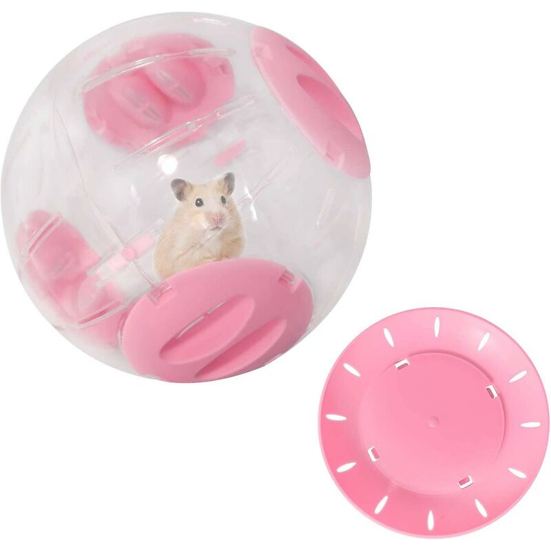foto del prodotto fortuneville ruota per criceti da corsa palla fitness in plastica per piccoli animali domestici, rosa 20 cm
