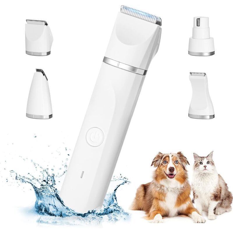 foto del prodotto fortuneville tosatrice per cani professionale 4 in 1 tosatrice per cani silenziosa ipx7 impermeabile, macchina per toelettatura per animali senza