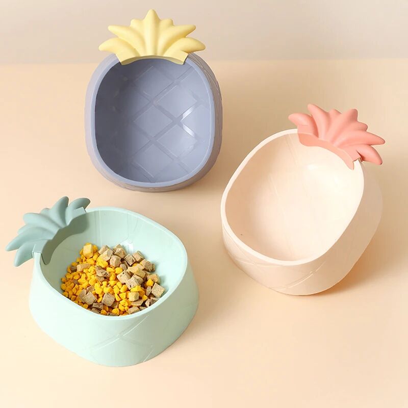 foto del prodotto fortuneville ciotola universale per animali domestici 3 colori simpatico motivo ananas singolo gatto cappuccio per collo per cani ciotola per