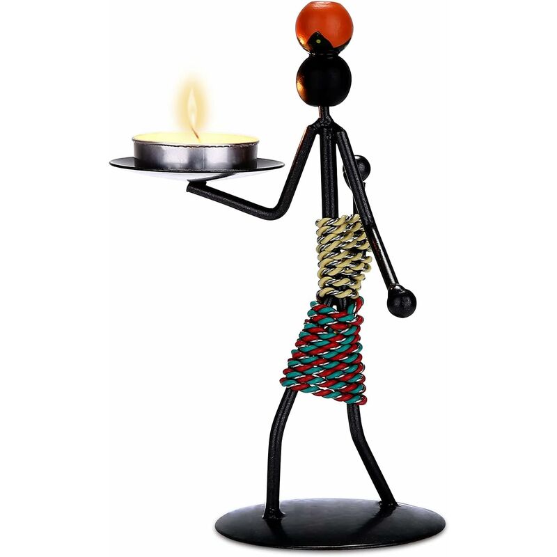 foto del prodotto fortuneville porta tealight creativo figurine in metallo candeliere tealight vintage candeliere candeliere in ferro porta tealight decorativo per