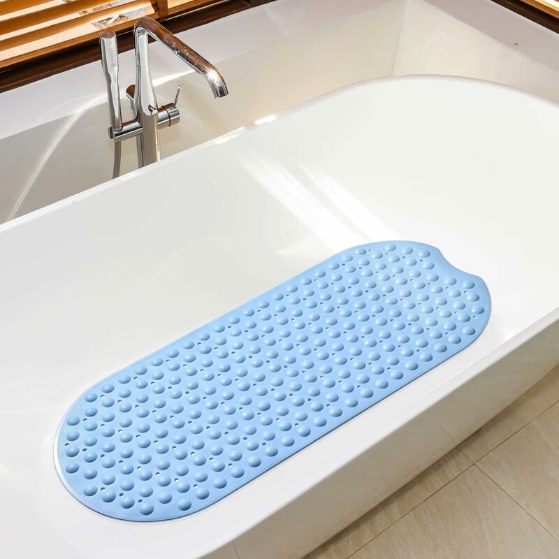 foto del prodotto fortuneville tappetino da bagno antiscivolo e antimuffa 100x40cm tappetino da bagno extra lungo con 247 fori di drenaggio a ventosa tappetino da