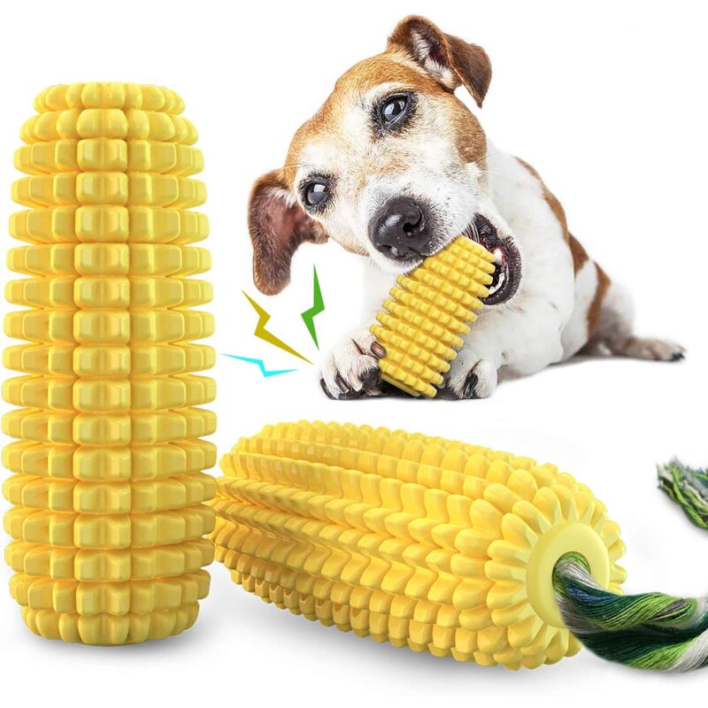 foto del prodotto fortuneville giocattoli per cani, giocattoli indistruttibili per cani da masticare, giocattoli interattivi per cani di mais stridulo per cani di