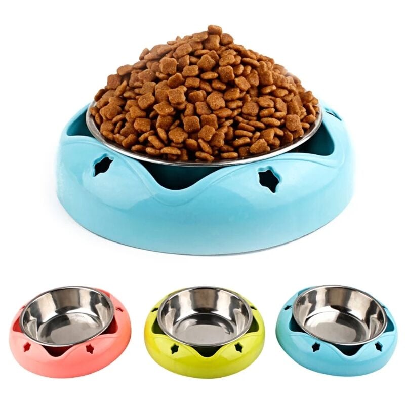 foto del prodotto fortuneville ciotola per animali domestici in acciaio inossidabile antiscivolo ciotola per gatti durevole per animali domestici accessori per