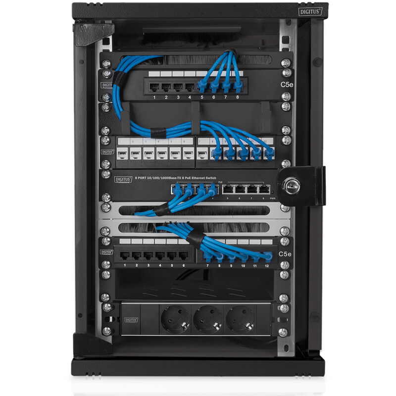 foto del prodotto wall mounting cabinet 312x300mm 10in 9u 464x312x300 mm black digitus