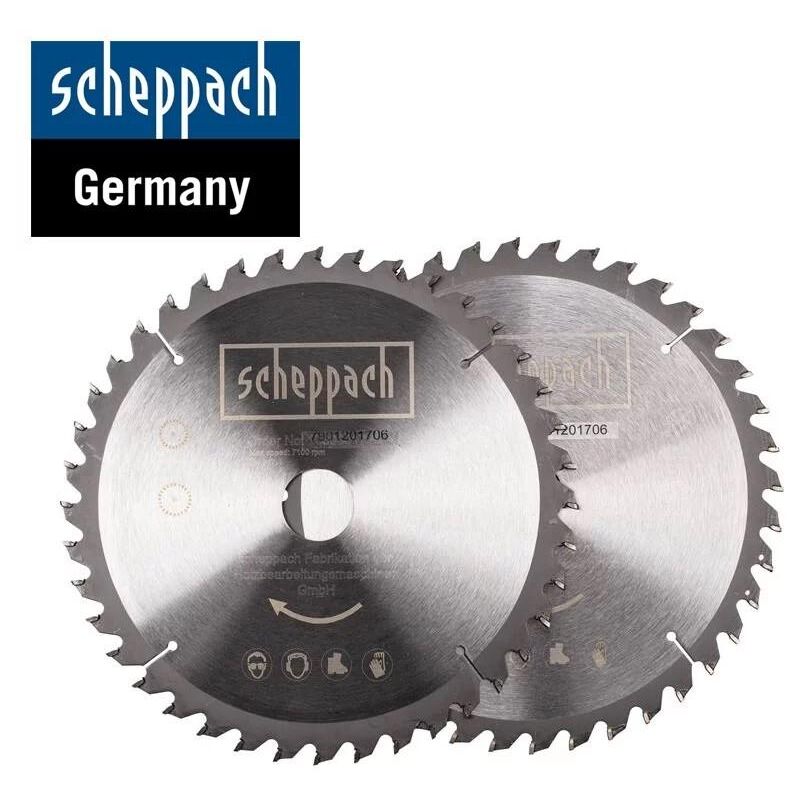 immagine 0 del prodotto set 2 lame circolari 216 mm 40t multimateriale per troncatrice scheppach hm216