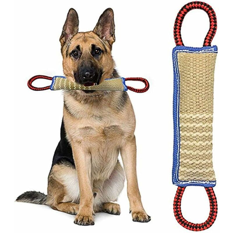 foto del prodotto ciuccio giocattolo per cani con 2 manici 30 cm cani di taglia grande media