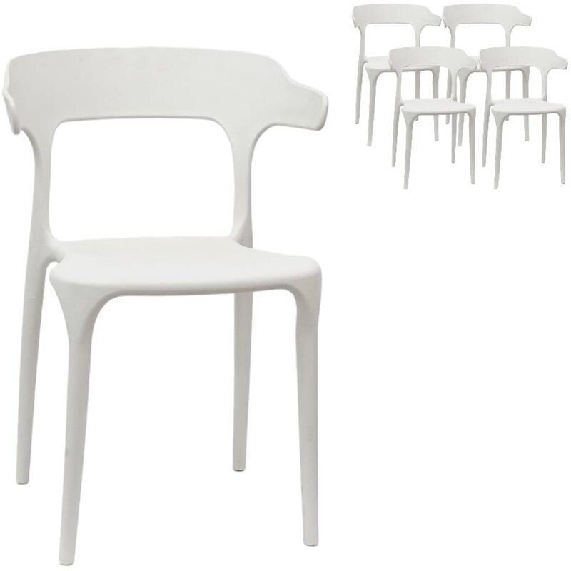 foto del prodotto sedia x4 bracciolo moderna ristorante bianco new america