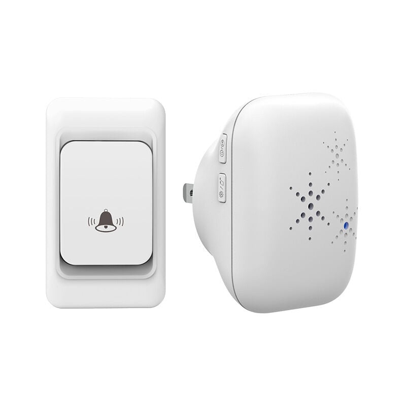 foto del prodotto fortuneville campanello da esterno monopezzo wireless senza batteria, impermeabile ip 65 bianco