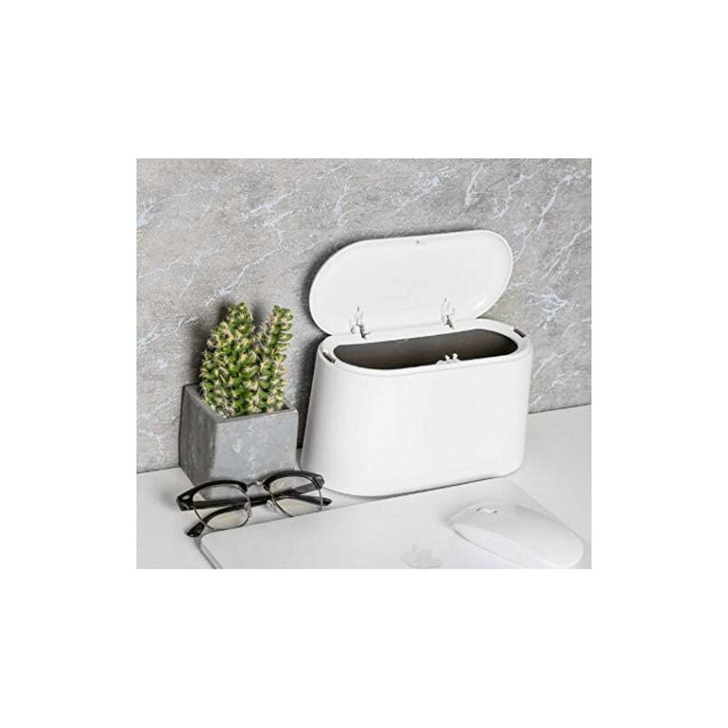 foto del prodotto fortuneville pattumiera da tavolo con coperchio mini pattumiera da tavolo bagno cestino cosmetico pattumiera da tavolo per cucina bagno ufficio