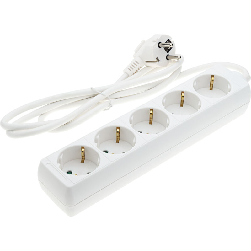 foto del prodotto optonica multiprise 5 prese cavo 1,5m 3g1.0mm2 260mm 55mm 40mm ac 220 240v 50 60hz