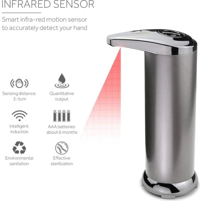 immagine 0 del prodotto fortuneville dispenser di sapone, dispenser di sapone automatico di ultima generazione con sensore, dispenser di sapone automatico touchless in