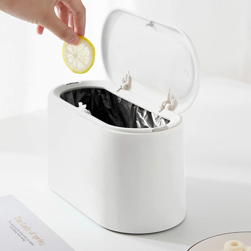 foto del prodotto fortuneville pattumiera da tavolo piccola con coperchio, mini pattumiera per cucina, ufficio, bagno, toilette, camera da letto, pattumiera in