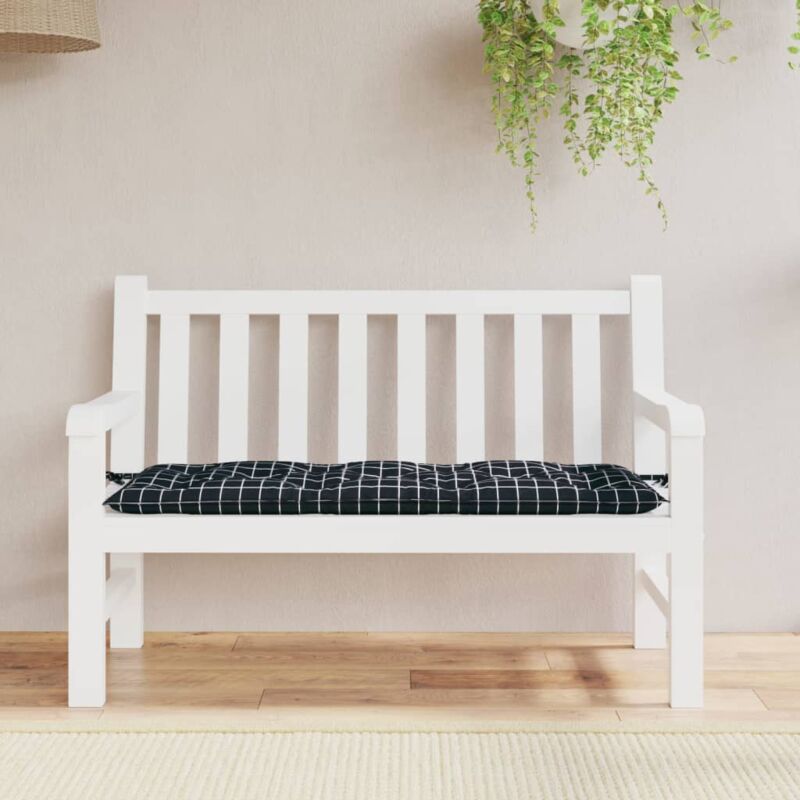 foto del prodotto furniture limited cuscino panca giardino motivo a quadri nero