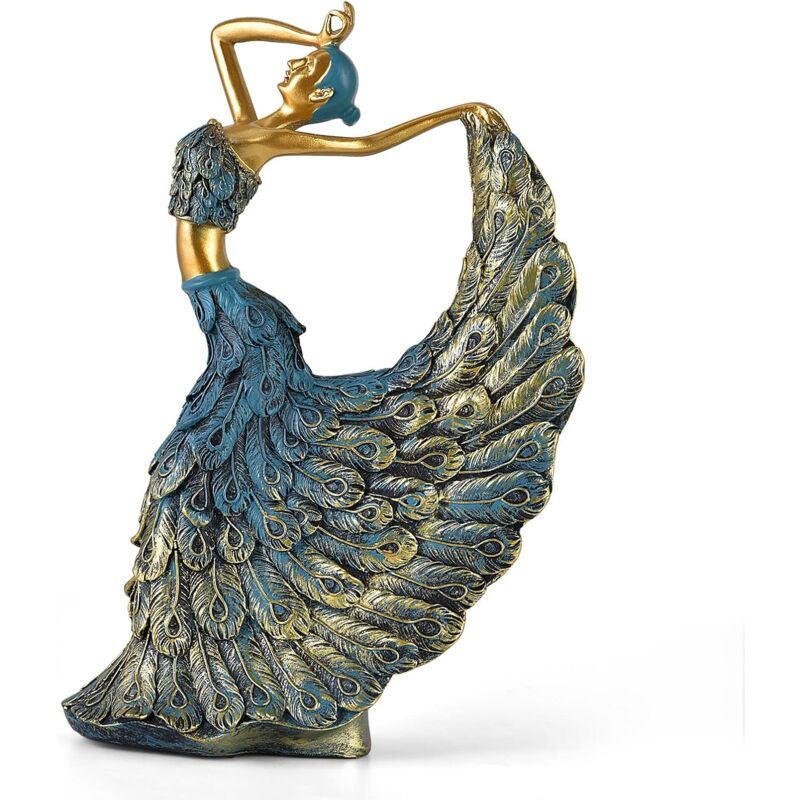 foto del prodotto fortuneville pavone ballerino statua decorazione arte moderna decorazione casa camera da letto soggiorno decorazione piccoli oggetti mensola