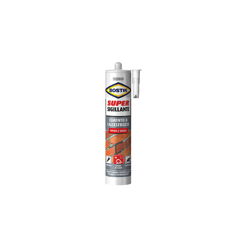 foto del prodotto bostik silicone super sigillante cemento calcestr verniciabile gr 500