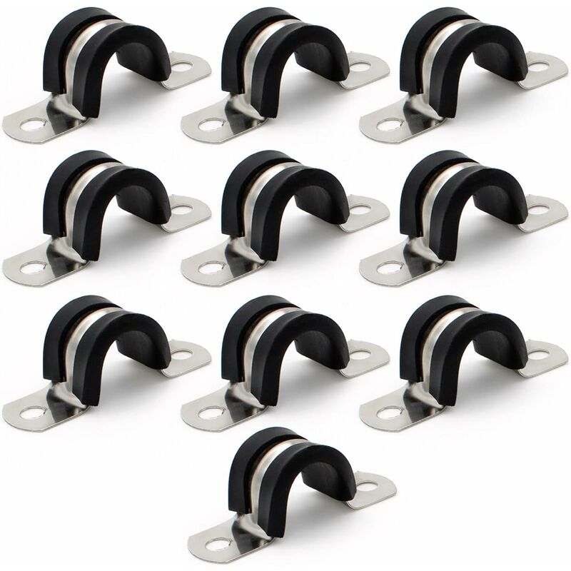 immagine 0 del prodotto fortuneville fascetta stringitubo in gomma, struttura stabile della fascetta stringitubo nera a forma di u, fascetta stringitubo in gomma in