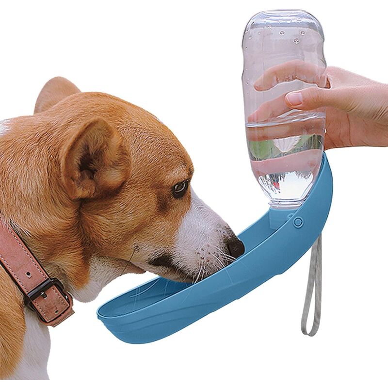 foto del prodotto fortuneville borraccia per cani da 550 ml borraccia per cani da viaggio ciotola per acqua per gatti facile da trasportare borraccia pieghevole per