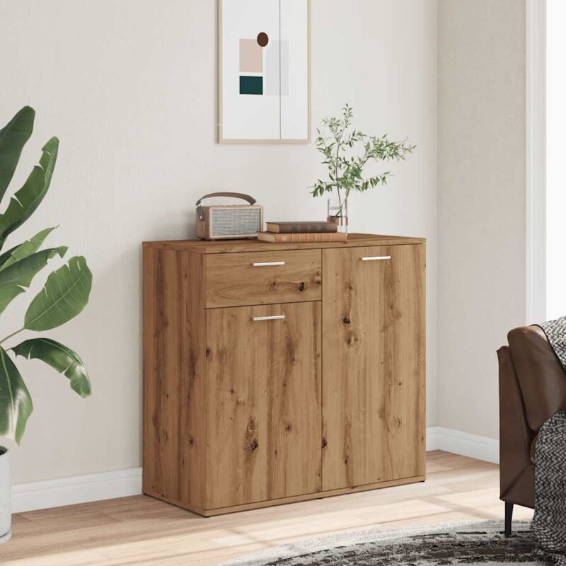 foto del prodotto vidaxl credenza rovere artigianale 80x36x75 cm in truciolato