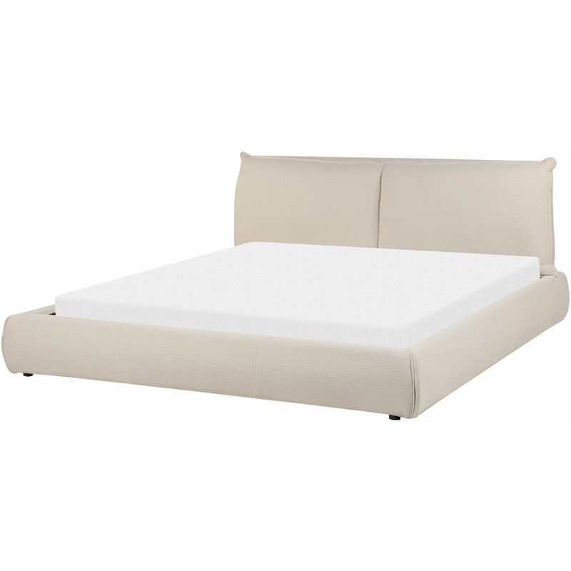 foto del prodotto letto matrimoniale tessuto beige 180x200 cm vinay