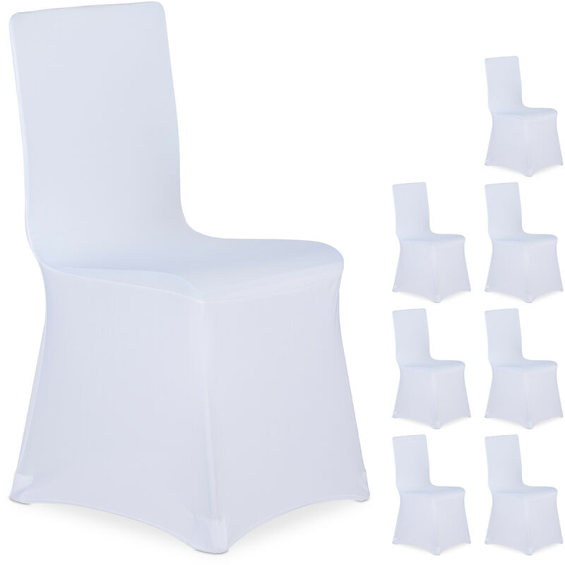 foto del prodotto 8x fodera coprisedia, rivestimenti, schienale, copertura universale, arredamento, decorazioni, bianco
