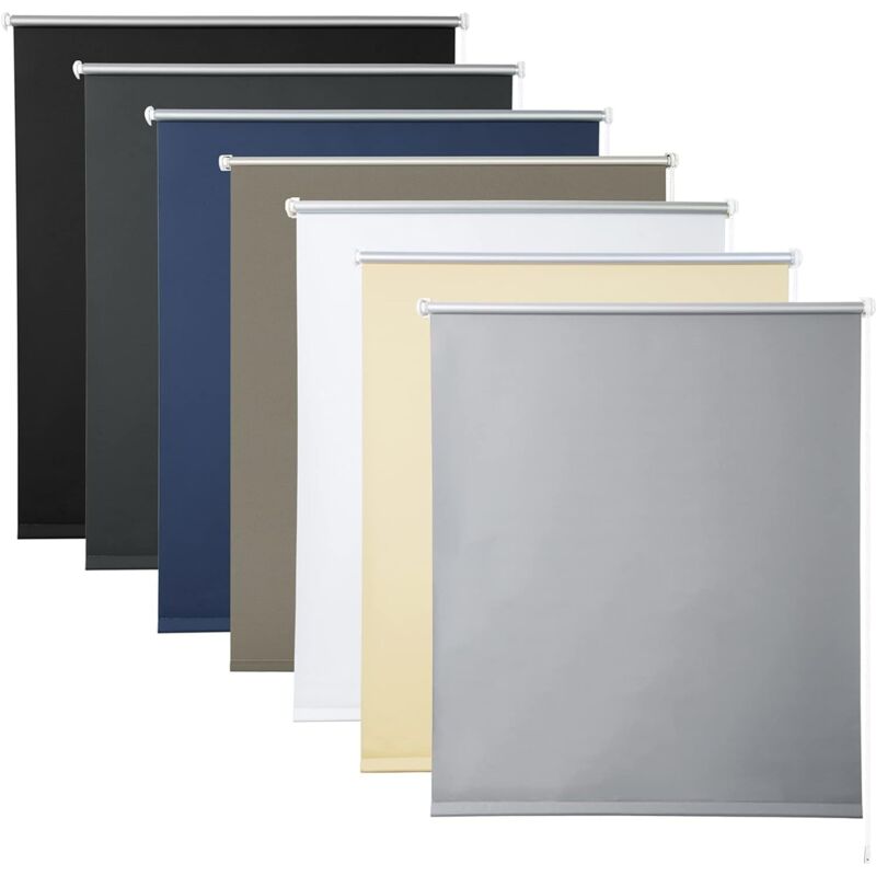 foto del prodotto woltu tenda a rullo oscurante termica isolante finestra porta senza fori grigio 90x120 cm