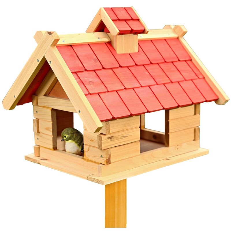foto del prodotto melko 44cm birdhouse red birdfeeder alimentatore per uccelli red birdfeeder wood birdhouse villa birdhouse