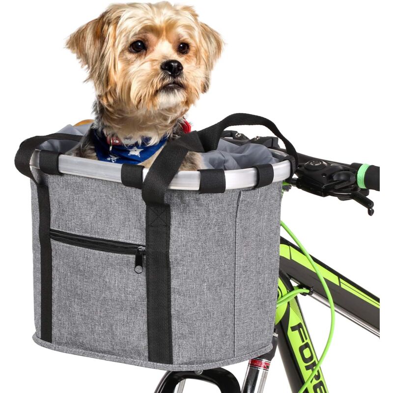 foto del prodotto cestino per bici pieghevole cestino per bici in lega di alluminio borsa anteriore accessori per mountain bike borse per bici pieghevoli