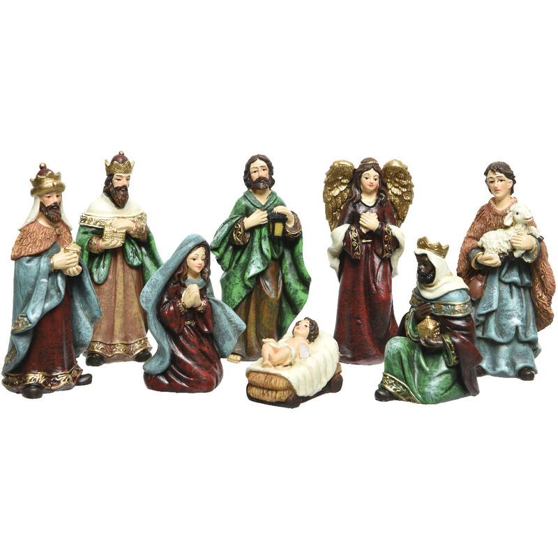 immagine 0 del prodotto kaemingk set di nativit in poliresina con di 8 figure h 9 cm