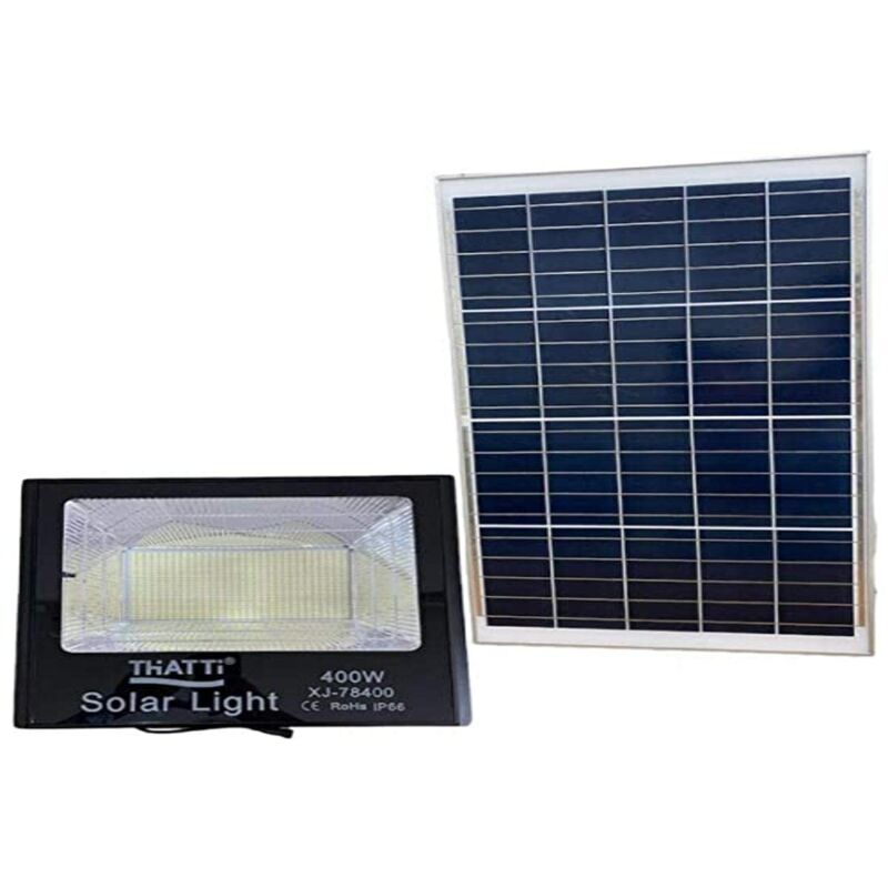 immagine 0 del prodotto faro 400w a led smd con pannello solare e sensore crepuscolare con telecomando tempo di saldi