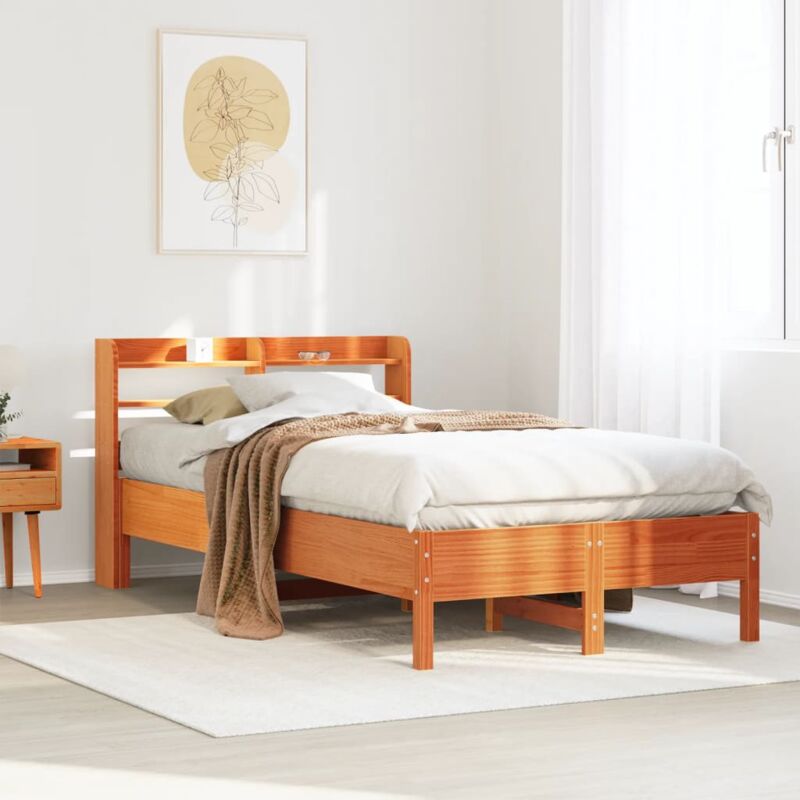 foto del prodotto vidaxl letto senza materasso marrone cera 90x200 cm legno di pino