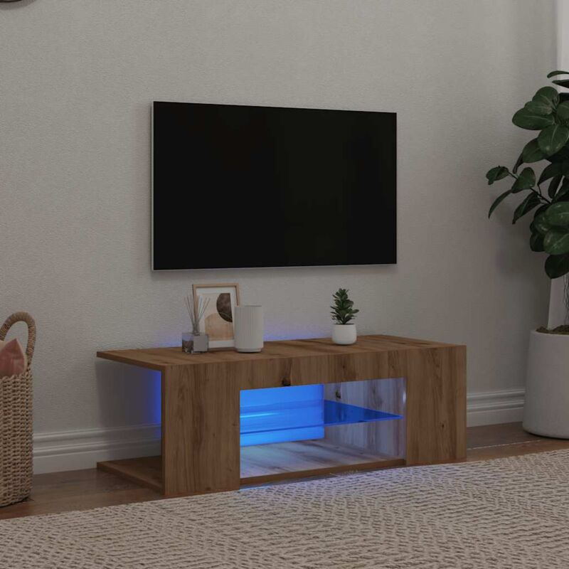 foto del prodotto vidaxl mobile porta tv con led artigianale 90x39x30 cm multistrato