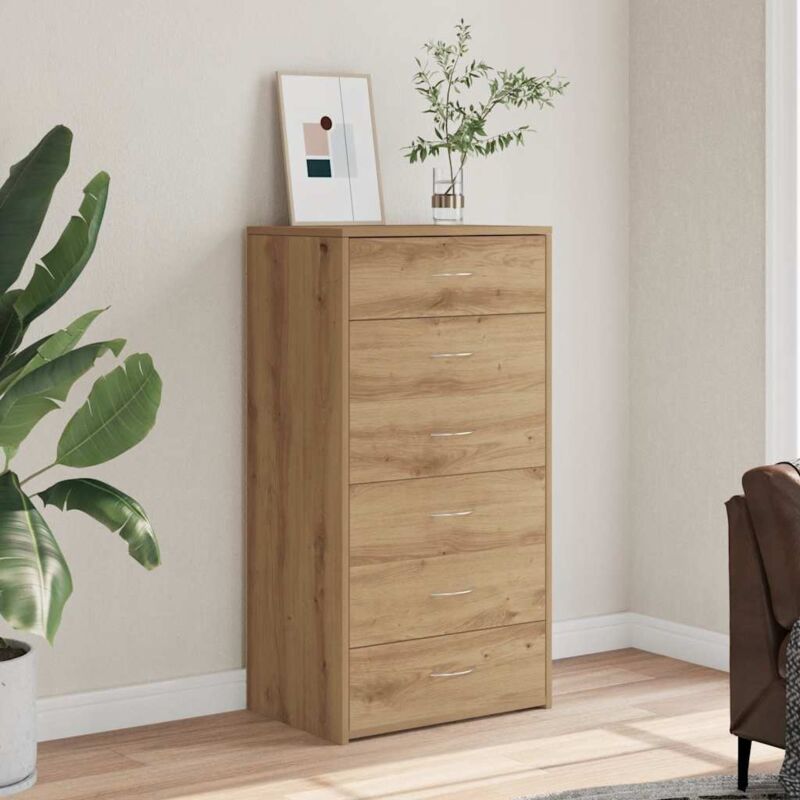 foto del prodotto vidaxl credenza 6 cassetti rovere artigianale 50x34x96cm truciolato