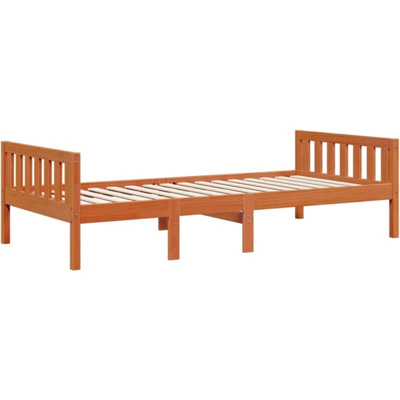 foto del prodotto letto bambini senza materasso marrone cera 75x190 cm legno pino vidaxl