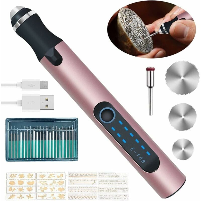 foto del prodotto kzq penna per incisore elettrica, strumento per intagliare l incisione, mini penna per incisore senza fili, penna per incisore multifunzionale,
